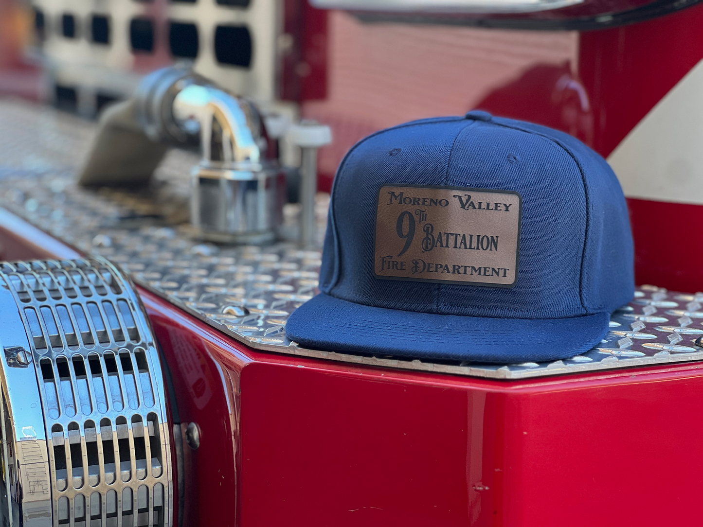 7 Panel Kamel 707 Snapback Hat with Custom Leather Patch